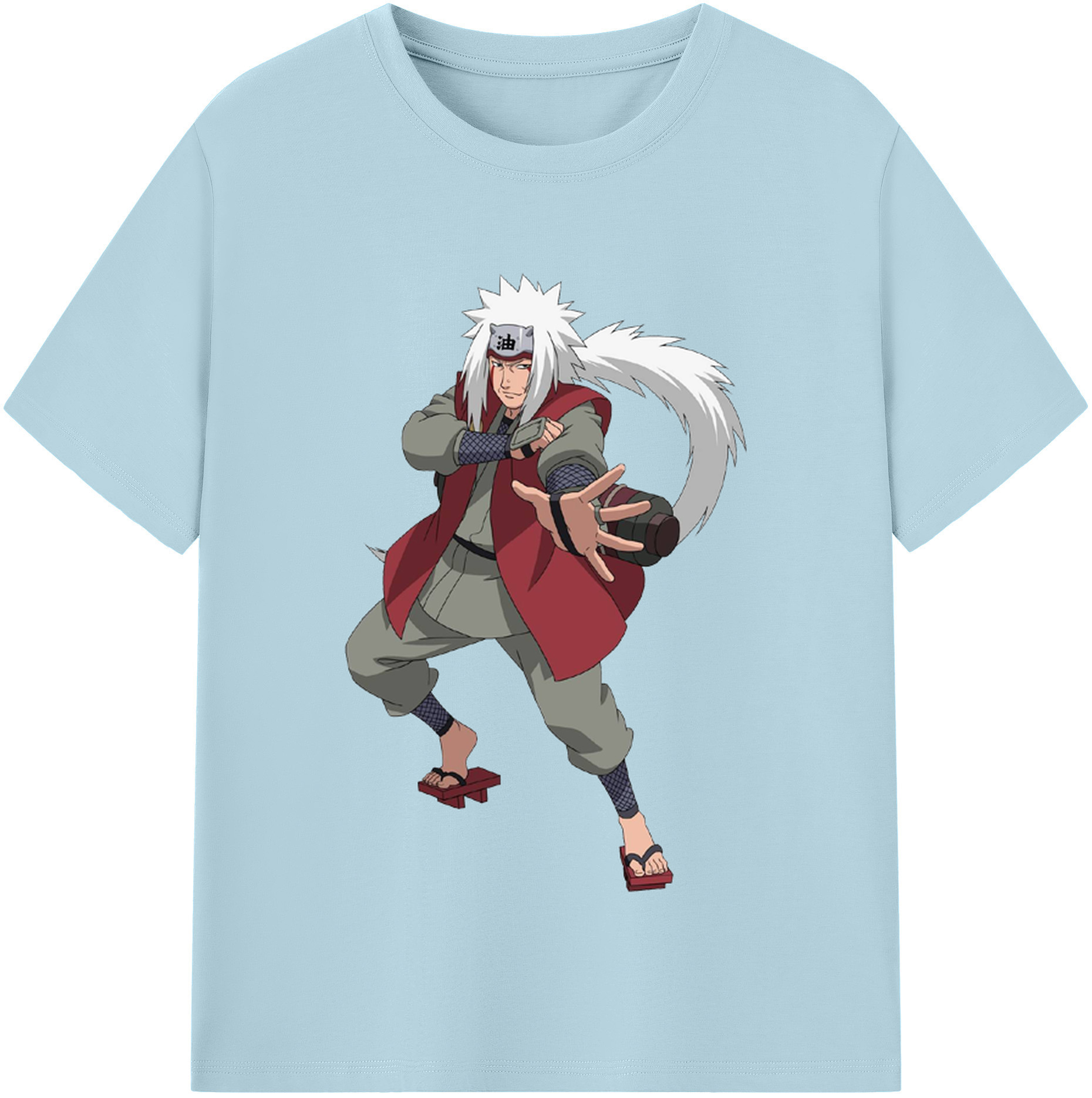 （画像用） NARUTO -ナルト- 自来也（じらいや） Jiraiya 綿100％半袖Tシャツ（フロントプリント）